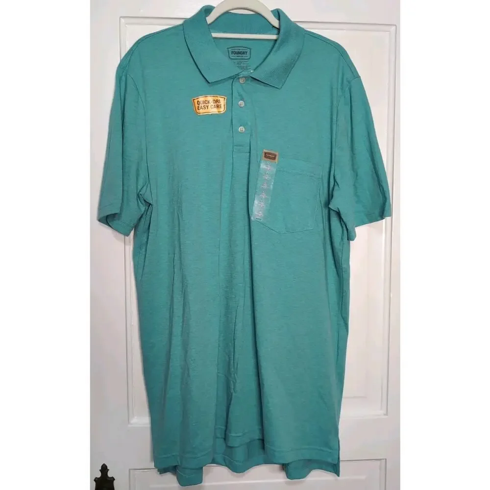 The Foundry Supply Co Polo Shirt Quick Dry Short Sleeve NWT Men's LT(1214)